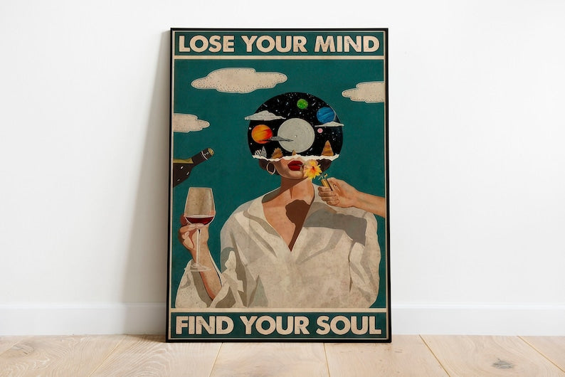 Lose Your Mind Find Your Soul Vintage Poster, Lose Your Mind Print, Vintage Music-Inspired Wall Art, Retro Poster Print, Music Retro Poster