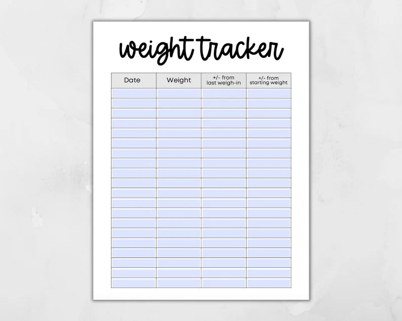 Printable Weight Loss Tracker Template (Digital Download)