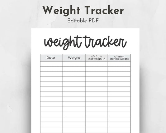 Printable Weight Loss Tracker Template (Digital Download)