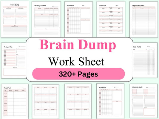 Editable ADHD Brain Dump Template, ADHD Daily Planner, Productivity, Priority Matrix, Work Day, Thoughts Organizer, Brain Dump, Printable