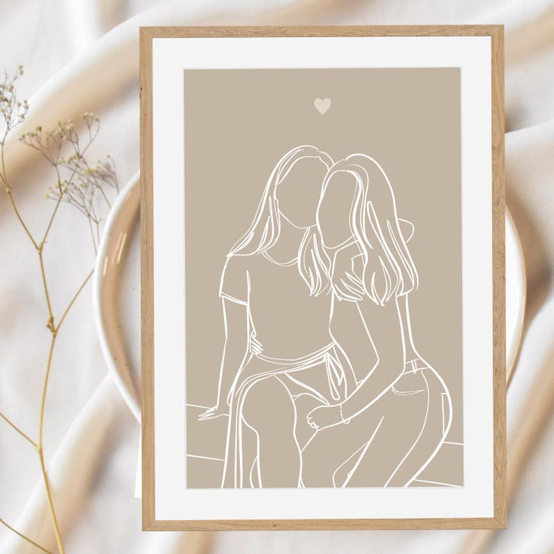 Best Friend Gift Personalized, Best Friend Birthday Gifts For Her, Custom Portrait, Friend Gift For Women, Christmas Gift, Mothers Day Gift